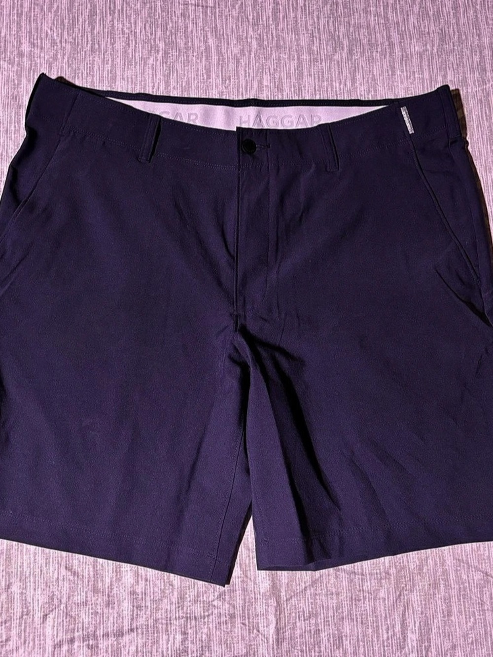 Haggar Performance Short Flat Front Shorts navy Waist 38